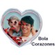 Bola de nieve de fotma de corazón personalizada con fotos